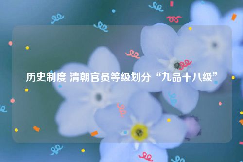 历史制度 清朝官员等级划分“九品十八级”