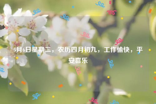 5月6日星期二，农历四月初九，工作愉快，平安喜乐