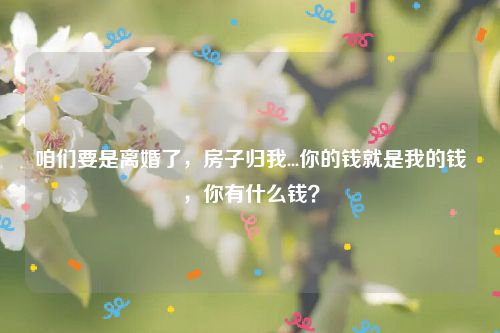 咱们要是离婚了，房子归我...你的钱就是我的钱，你有什么钱？