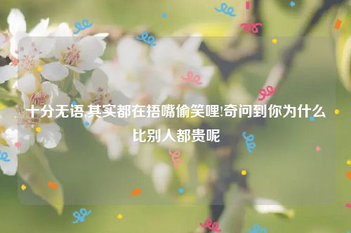 十分无语,其实都在捂嘴偷笑哩!奇问到你为什么比别人都贵呢