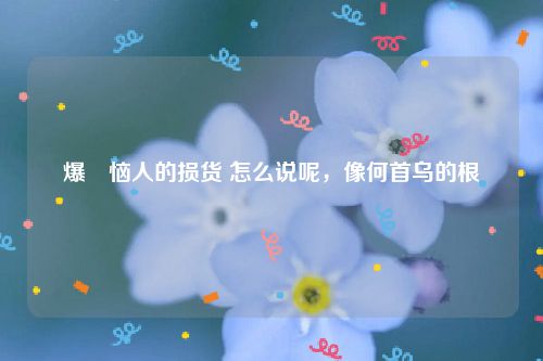 爆囧恼人的损货 怎么说呢，像何首乌的根